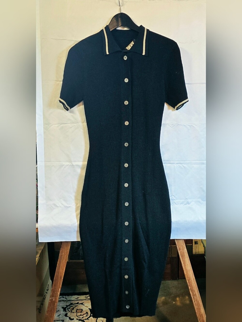 DKNY Short-Sleeve Knit Polo Dress